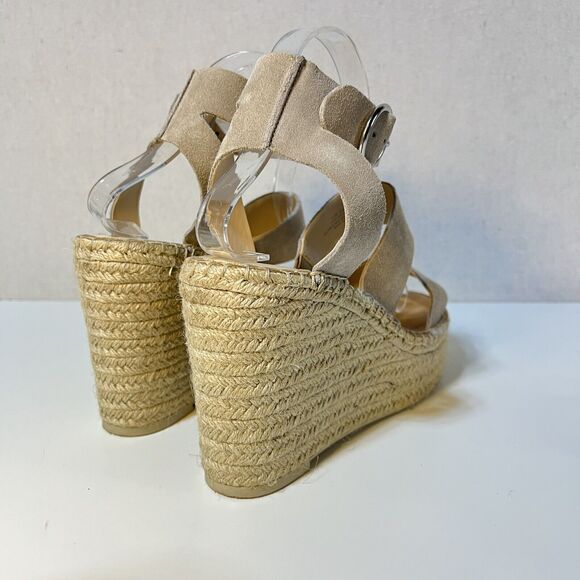 Dolce Vita Shae Jute Strappy Y2K Beige Suede Platform Wedge Sandals 9.5 - Picture 2 of 6